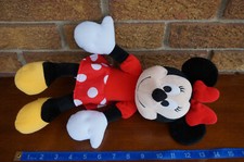 Disney Plush MINNIE Mouse STUFFED Animal Dress Red White Polka Dots 14" Mickey