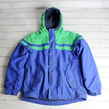 Lands' End Boy's Parka Coat Size L 14 16 Winter Jacket Blue Green