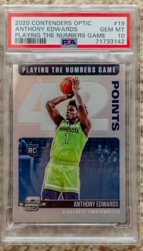 ANTHONY EDWARDS Optic Rookie PLAYING THE NUMBERS PSA 10 Mint 20-21 LOW POP