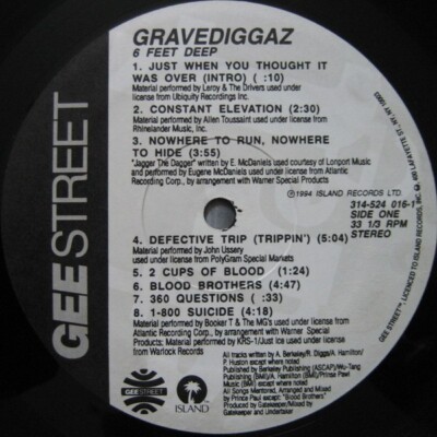 米LP Gravediggaz 6 Feet Deep 3145240161 GEE STREET /00260 Gravediggaz - 6 Feet Deep (Vinyl 2xLP)