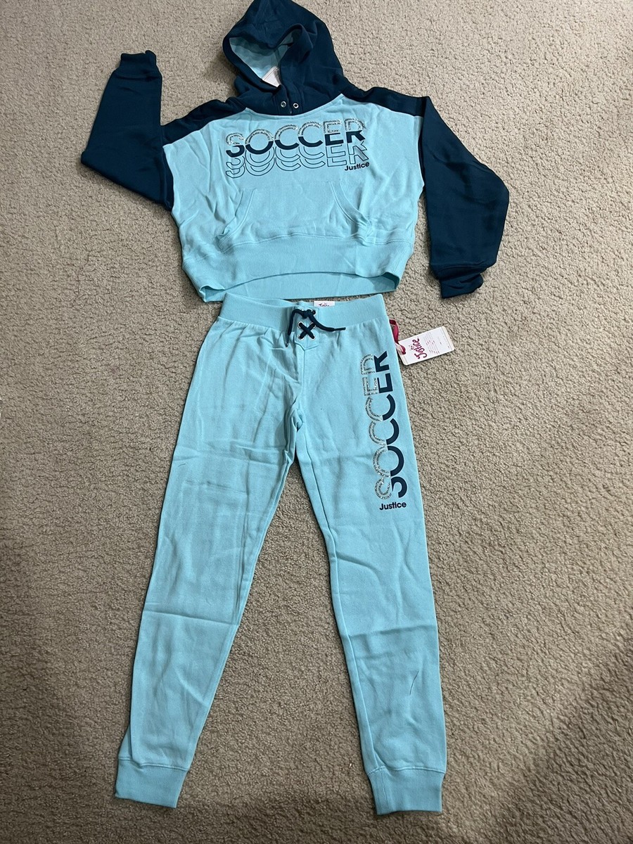 justice Girl Soccer Hoodie And Pants Sweat Set Size XS 5-6 Really Cute!!!