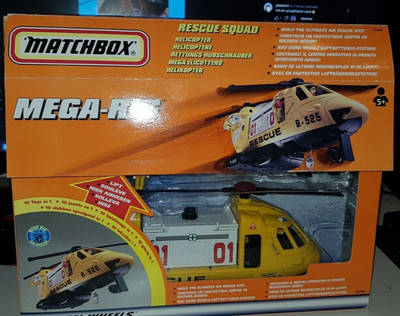 +RAR-Matchbox Mega Rig Rescue Squad Hubschrauber1997 Mattel-OVP-RAR-Vollständig+