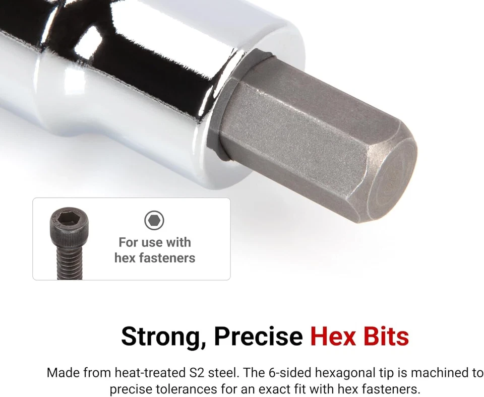 TEKTON 3/8 Inch Drive Long Hex Bit Socket Set, 19-Piece (1/8-3/8 in., 3-10 mm) - Image 2 of 4