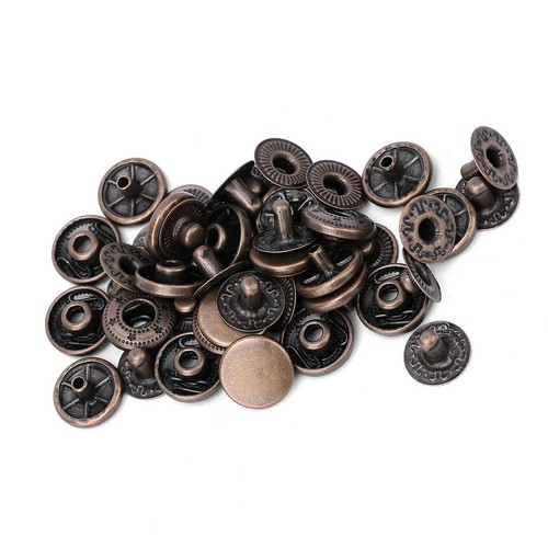 50 Set Pure Brass Snap Buttons Round Button Cloth Luggage Decor(12.5mm Bronze) - Picture 17 of 22