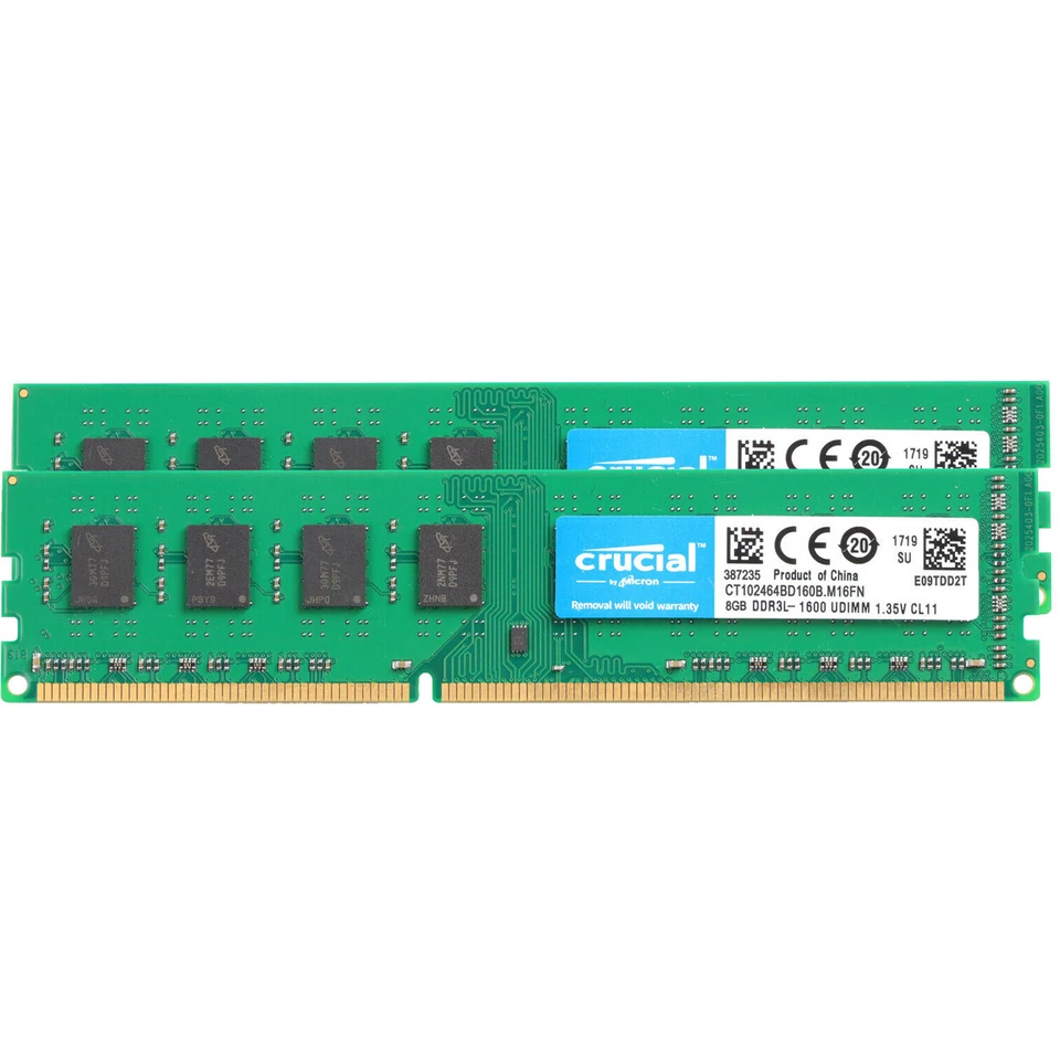 Crucial DDR3L 16GB (2 x 8GB) 2Rx8 1600 MHz PC3L-12800 RAM 240-Pin Desktop Memory - Image 4 of 4