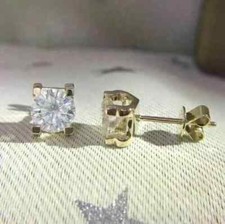 2 ct Lab-Created Diamand Round Cut Push Back ...