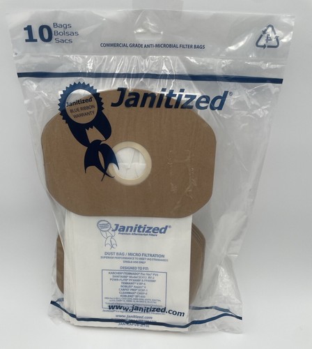 Janitized JAN-KAPV6-2(10) Vacuum Bags, Karcher PV6, SC412 BV-2, C352-2500, 10 Pk