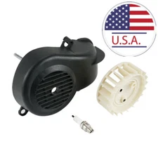Set ATV UTV Air Shroud Cooling Fan Assembly For Polaris E-Ton Dinli 90 2 Stroke