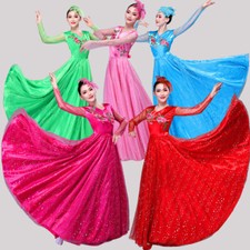 180-720 Degree Spanish Flamenco Dresses Chorus Big Swing Petal Stage Costume