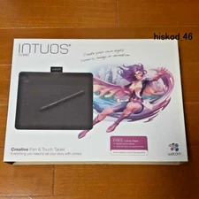 Wacom Intuos Comic CTH-490 K1 Pen & Touch Tablet S Black Anime Illustration Used