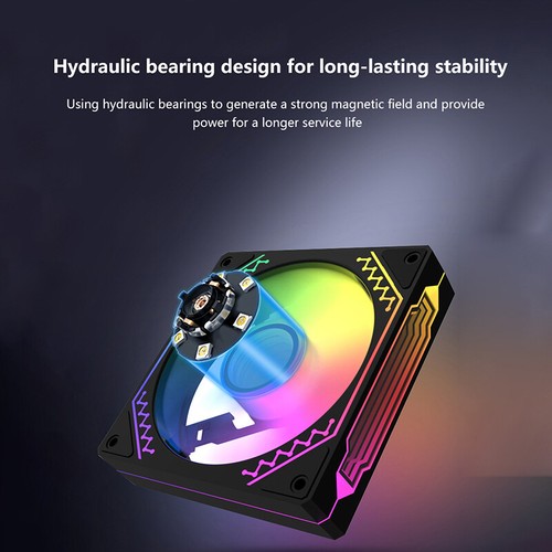12cm ARGB Computer Case Mute Fans PC Tower Silent Air Cooler PWM 4Pin High Speed - Afbeelding 4 van 16