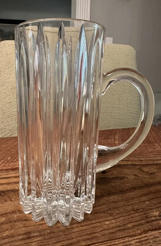 Mikasa Crystal Beer Mug Glasses 7 Inches Brilliant Vertical Cut