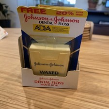 6 PK Johnson Johnson Waxed Dental Floss, 60 yds NOS Vintage 1984 Unpunched