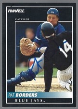1992 Pinnacle baseball #421 Pat Borders IP autograph signed card