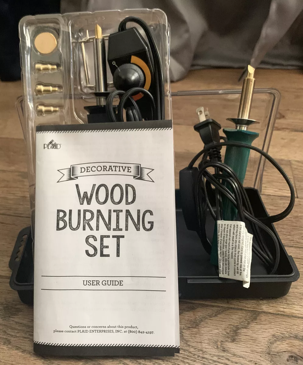 Plaid decorative online wood burning set
