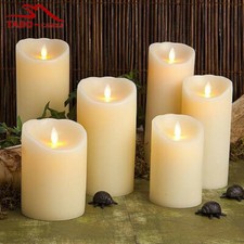 LED WHITE WAX LIKE CHURCH CANDLES 3 SIZES WEDDING EVENTS HOME DECOR 