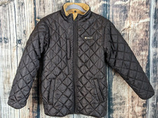 Timberland Puffer Jacket Womans M Brown Quilted Fleece Lined Pockets