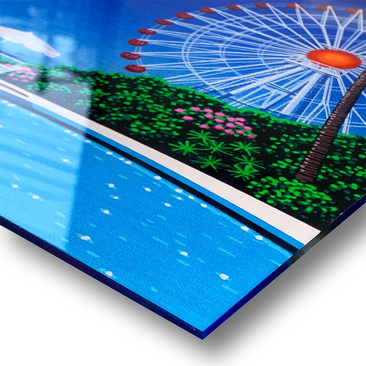 Hiroshi Nagai Art Print Seaside Ferris Wheel Acrylic Framed ‎300