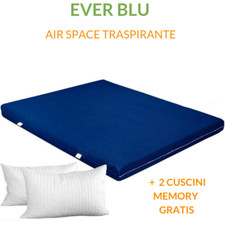 Materasso EVER Blu in Waterfoam ORTOPEDICO alto 15 cm con Cuscini in Memory Foam