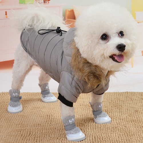 Warm Padded Dog Coat Jacket Chihuahua Pet Winter Hoodie Puppy Cat Small Clothe ♢ - Picture 8 of 18