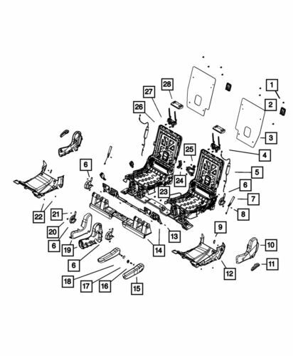 Protector de asiento delantero derecho para Dodge Durango 2012-2013 (N/P 1YQ10GT5AA)