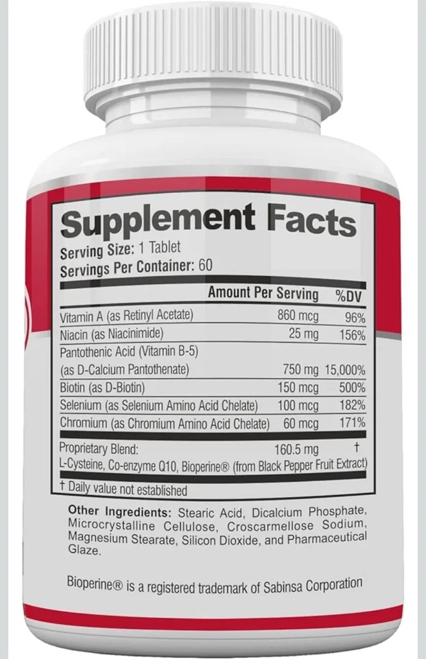 2pk Vitaminas para Acné/Brotes/Espinillas Hormonales/Piel Grasa Mujeres/Hombres/Adolescentes/Adultos Foto 2 de 4