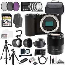Sony ZV-E10 II Black FE 35mm f/1.8 Lens 64GB Ext Bat 9 PC Filter Kit