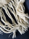 Vintage XLarge Woolen Fringed Scarf Wrap. Handwoven Komola Original. Cream — photo 4