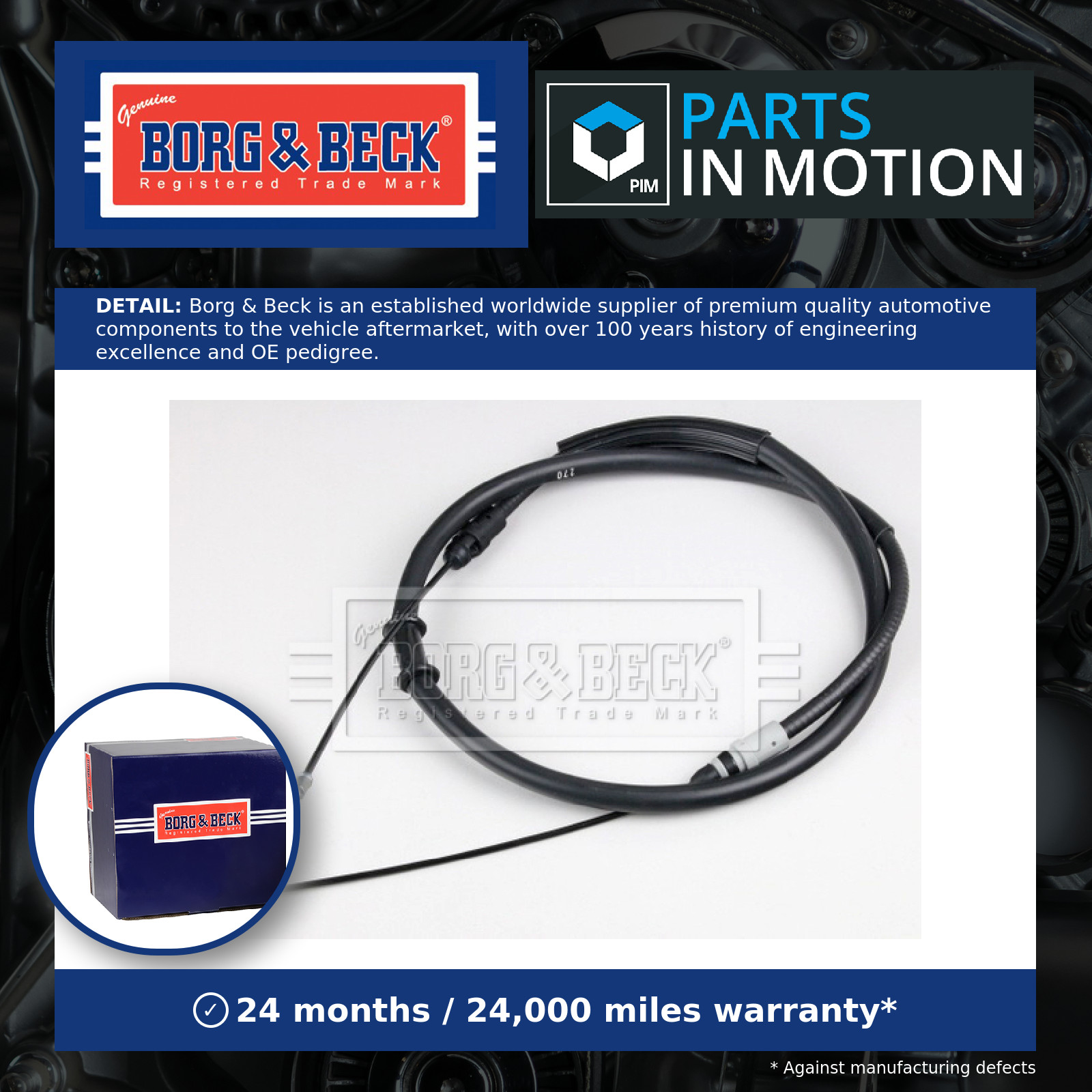 Handbrake Cable fits RENAULT MASTER Mk3 2.3D Rear 2011 on Hand Brake Parking B&B