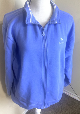 Womens Cuffys Of Cape Cod Full Zip Jacket Periwinkle Blue Newport resortwear L