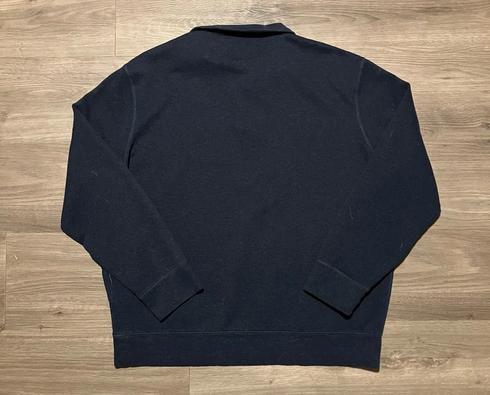 Polo Ralph Lauren 1/4 Cremallera Talla XL Azul Marino Espiga Pullover Suéter Preppy Foto 4 de 4