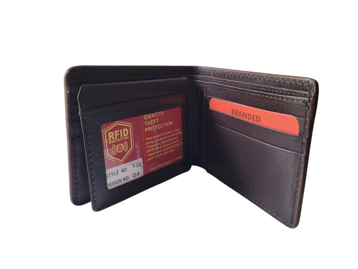 Hand Tooled Genuine Leather Bifold Wallet - Leather RFID Men Wallet Flower View 5