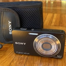 Sony Cyber-Shot DSC-W350 Black 14.1MP Digital Camera w/ Battery Charger EXC