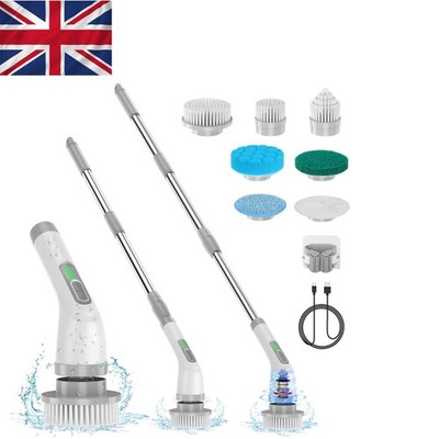 7-in-1 Elektrischer Spin Scrubber mit Dual Speed & Verlängerungsarm für alle Oberflächen