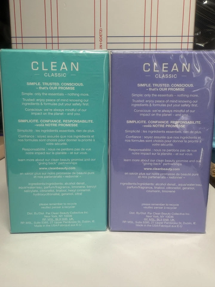 LAVANDERÍA FRESCA CLÁSICA LIMPIA o ALGODÓN CALIENTE EAU DE TOILETTE 2 FL OZ. VEGANO NUEVO EN CAJA Foto 3 de 4