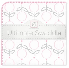 SwaddleDesigns Large Receiving Blanket, Ultimate Swaddle Baby Girls, Soft US Cot