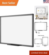 Versatile 36" x 24" Magnetic Whiteboard with Durable Black Aluminum Frame