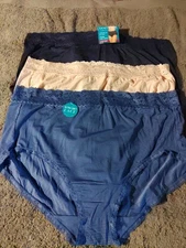 Lot Of 3 Vanity Fair Women's Flattering Lace Brief Panties Nylon- Sz 12 #13136