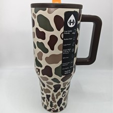 40oz HydroJug Large-Capacity Insulated Car Tumbler Handle - Green Leopard Print