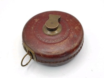 33ft John Rabone & Sons Leather Brass Tape Measure / working order USED item