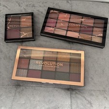 Image of 3 x Revolution London Makeup Eyeshadow Palettes Glitter/Metalic/Shimmer/Nude etc