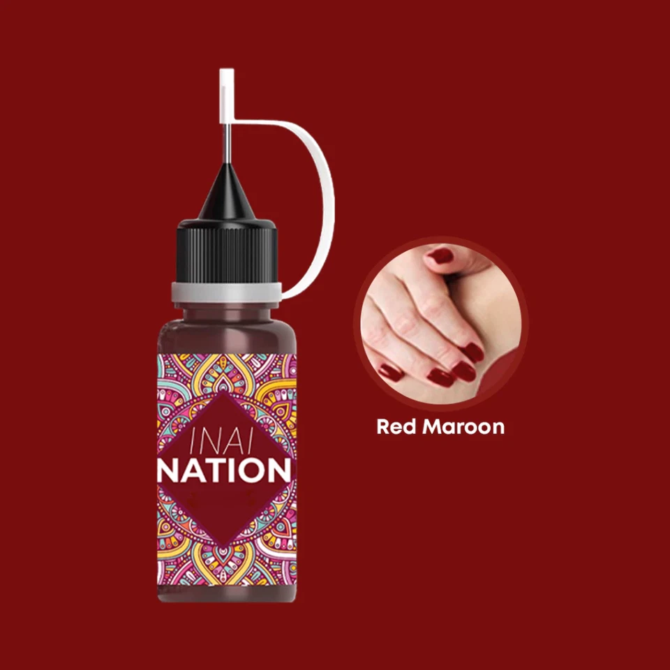 Juego de uñas de henna 4 en 1 (granate, marrón oscuro, granate rojo, cereza) 10 ml nuevo Foto 2 de 4