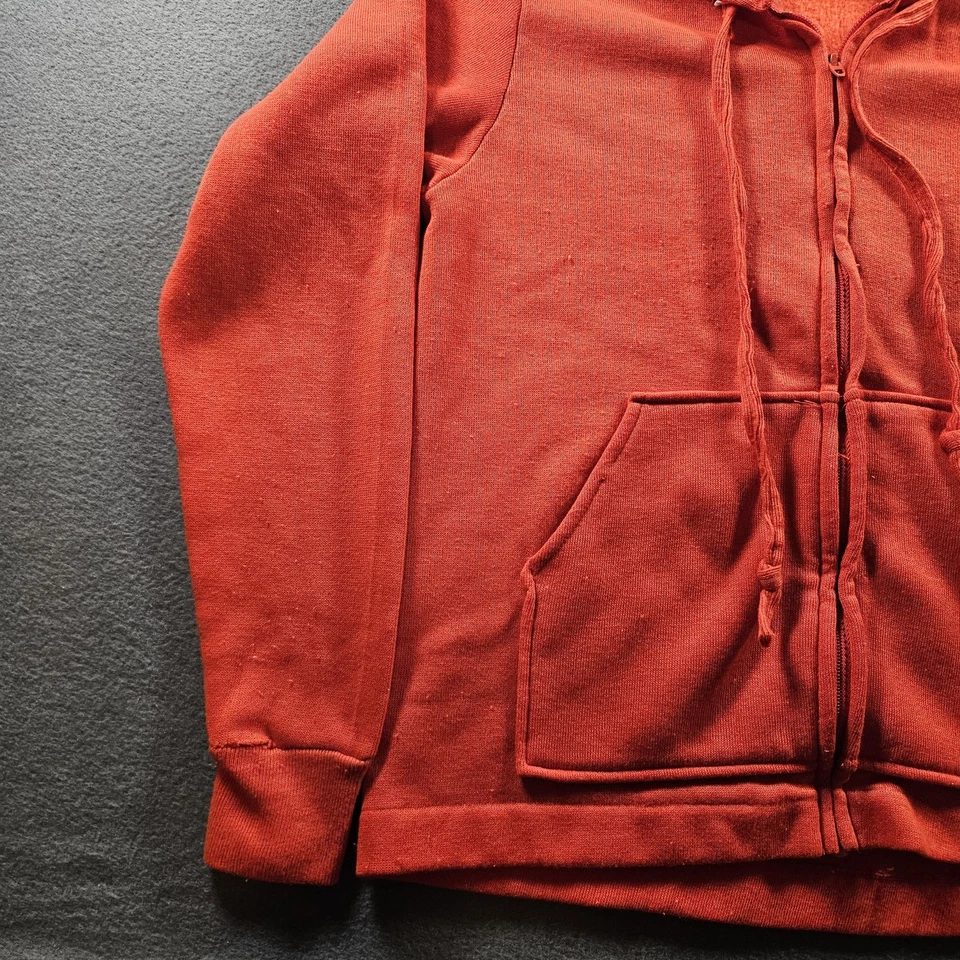 Sudadera con Capucha Vintage Sears Para Hombre Mediana Roja Cremallera Completa Acrílico Polar Sudadera Años 70 Foto 2 de 4