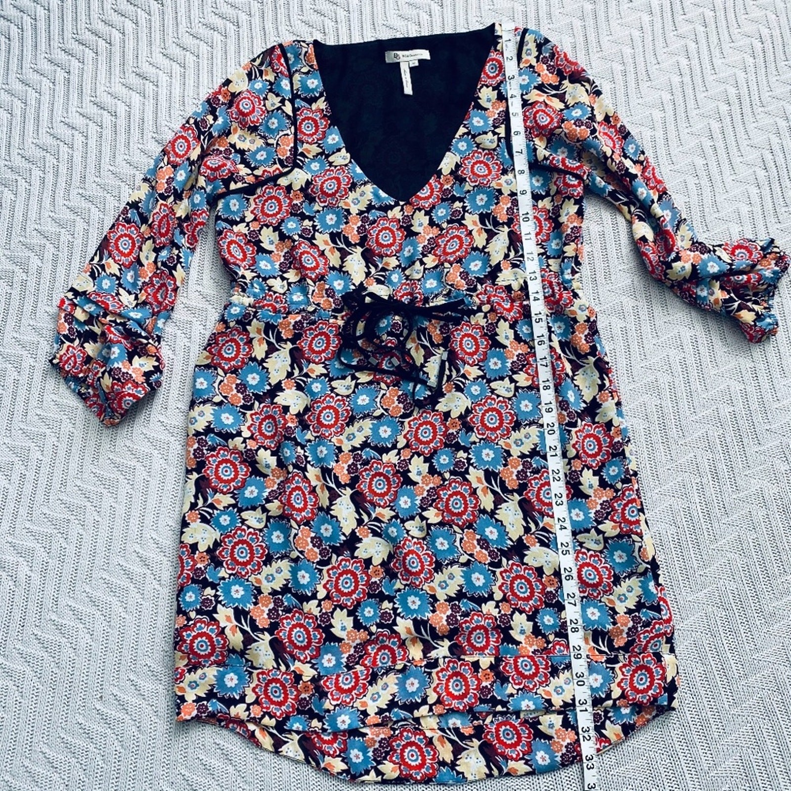 BCBGeneration red retro floral pattern dress - image 9