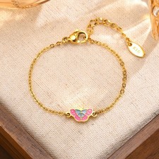 Child Baby Girls Bracelets Pink Butterfly Little Princess Christening Gift