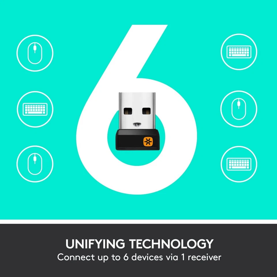 Logitech M705 Marathon Wireless Mouse, 2.4 GHz USB Unifying Receiver, 1000 DPI,  - Image 3 of 4