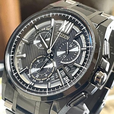 CITIZEN ATTESA Radio-Controlled Solar Titanium Black Dial Chronograph From Japan