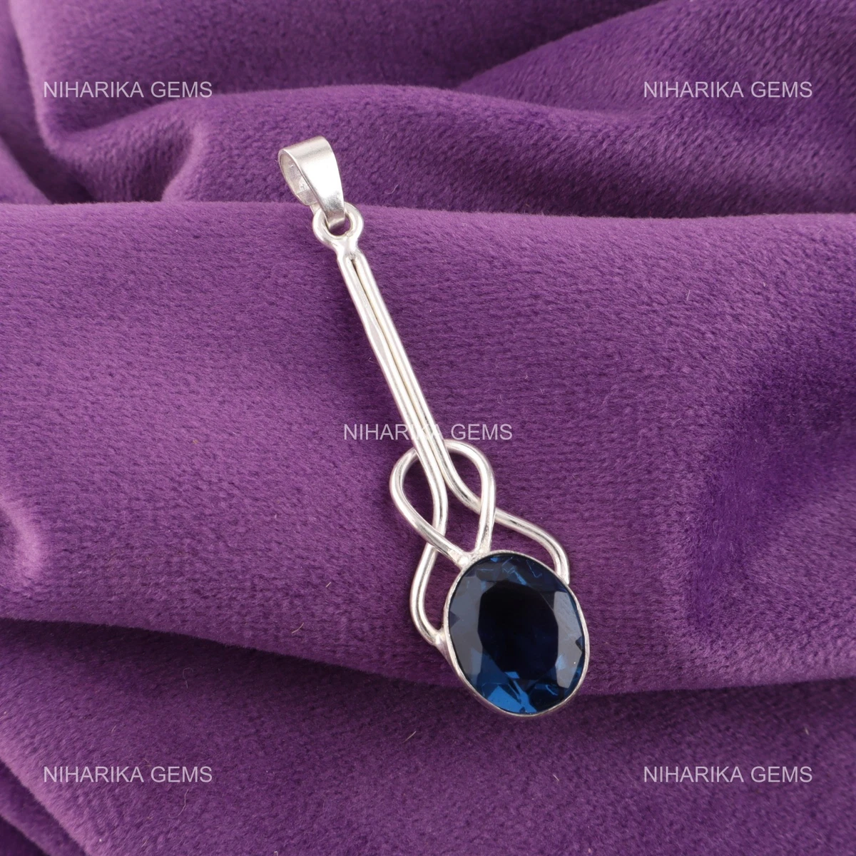 Collana e anello in argento sterling 925 con ametista naturale, topazio blu, citrino, peridoto e granato rosso, misura 7 - Italia