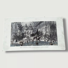 1867 Great Egyptian Figures North Transept Crystal Palace London Adv Card JBX