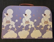 Vtg Inspired Poodle Carrying Case/Doll Case Not For Travel Paperboard NWOT